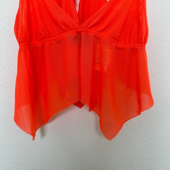 Urban Outfitters Bright Ora Sheer Cropped Top Size Small - Picture 3 of 7